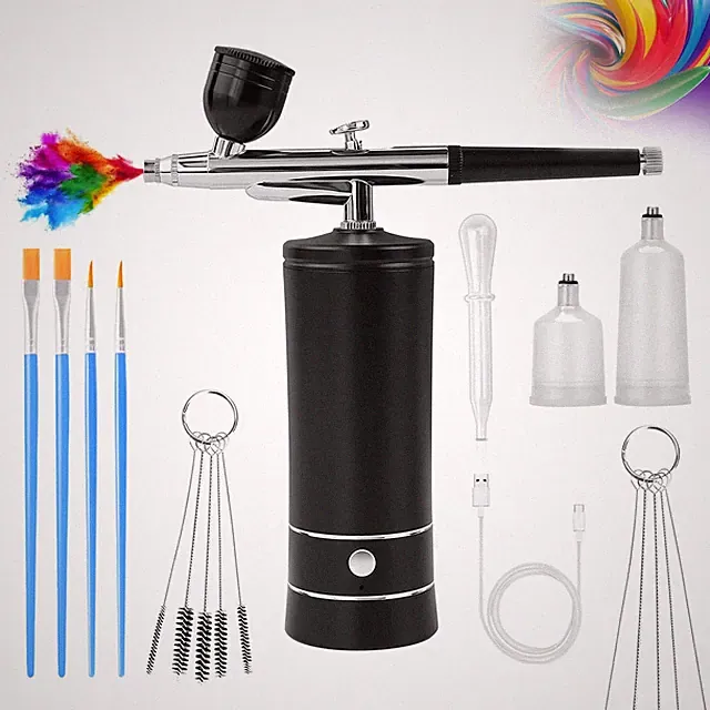 Airbrush Kit Air Brush Kit With Air Compressor Nail Charms Wireless Air Brush...