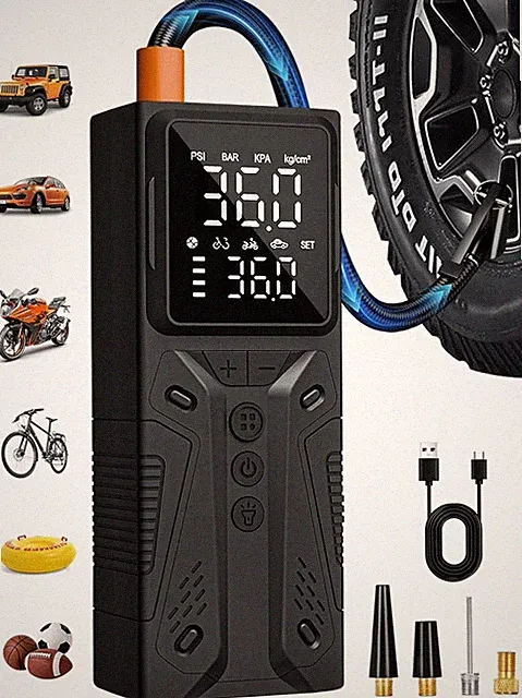 AIRSURE Tire Inflator Portable Air Compressor, High-Speed 150PSI Cordless Air Pu