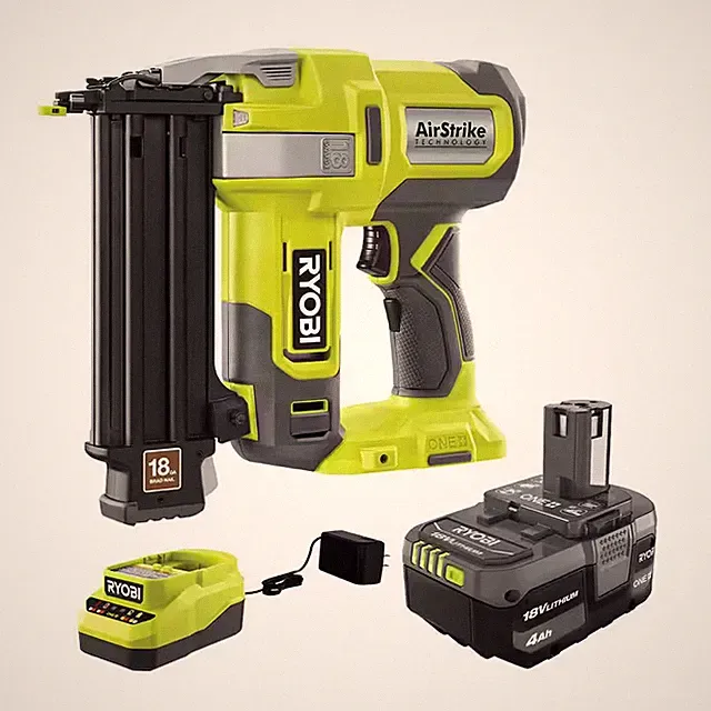 ONE+ 18V 18-Gauge Cordless Airstrike Brad Nailer with 4.0 Ah Battery and Charger