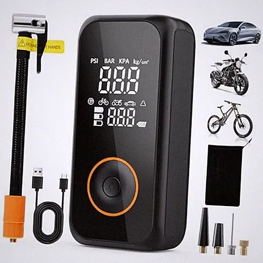 Portable Air Compressor, 150PSI Cordless Car Tire Inflator, 3X Faster Air Pump