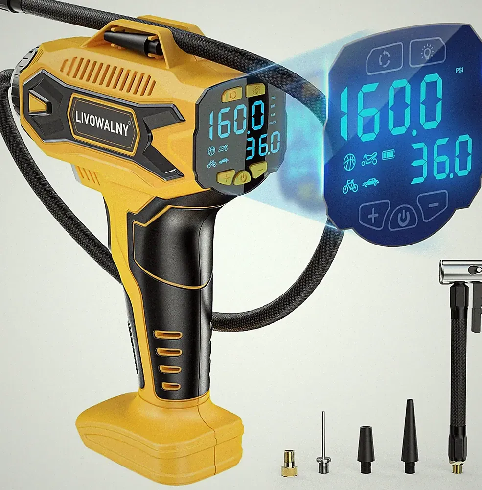 Tire Inflator Air Compressor Compatible with Dewalt 20V Battery Power, LIVOWALNY