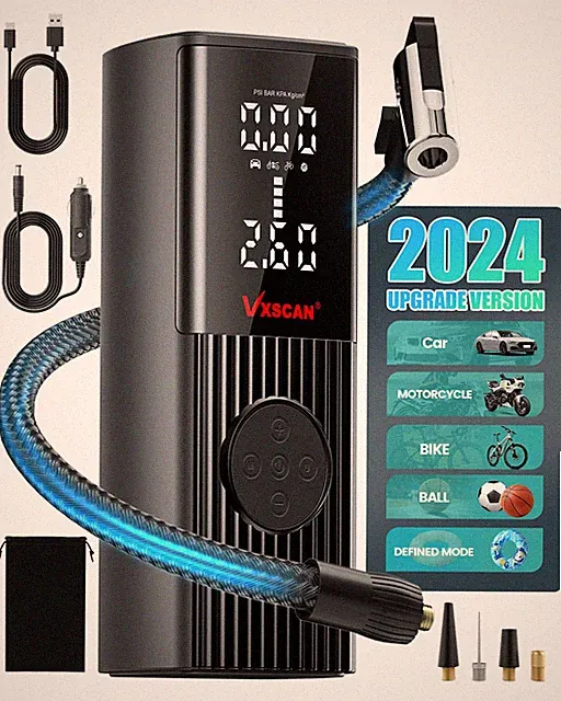 Tire Inflator Portable Air Compressor 150 PSI 20000mAh Battery Cordless Pump