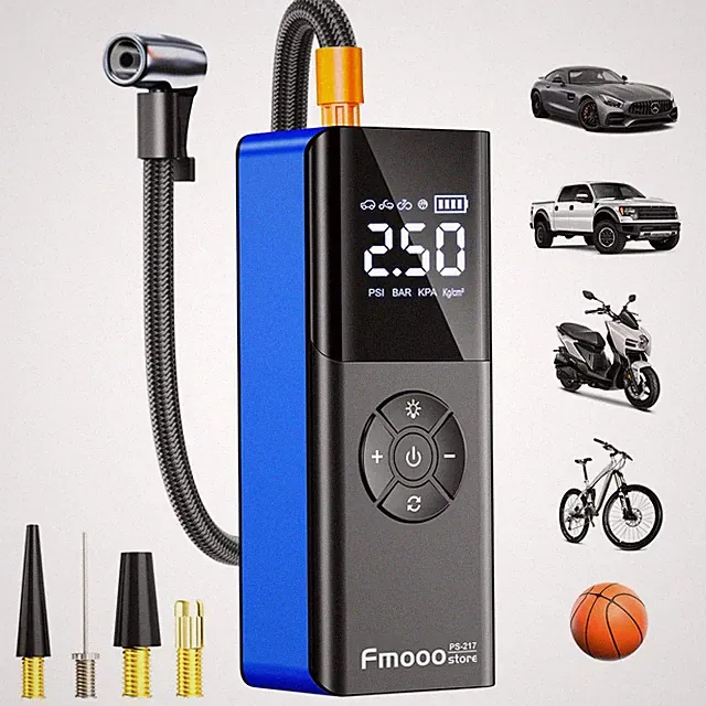 Tire Inflator Portable Air Compressor,160PSI Dual Power 6000mAh,Cordless Air...