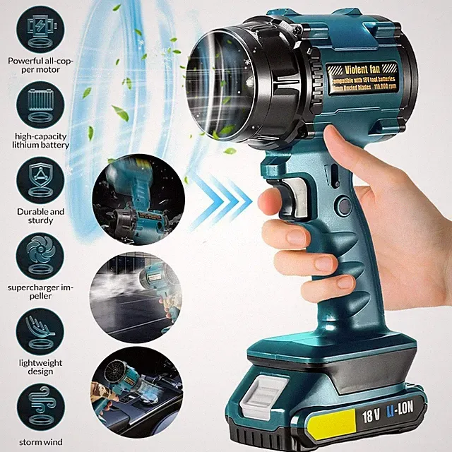 Turbo Blower Cordless Super Power Mini Air Duster For Car Drying Cleaning Fan